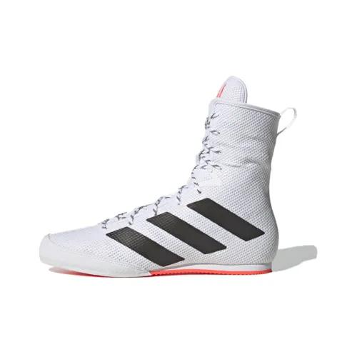 Adidas Box Hog Slip-resistant Abrasion-resistant High Top Training Shoes Men's White Black Adidas Box Hog Противоскользящие Износостойкие Высокие Кроссовки для тренировок Мужские Белый Черный