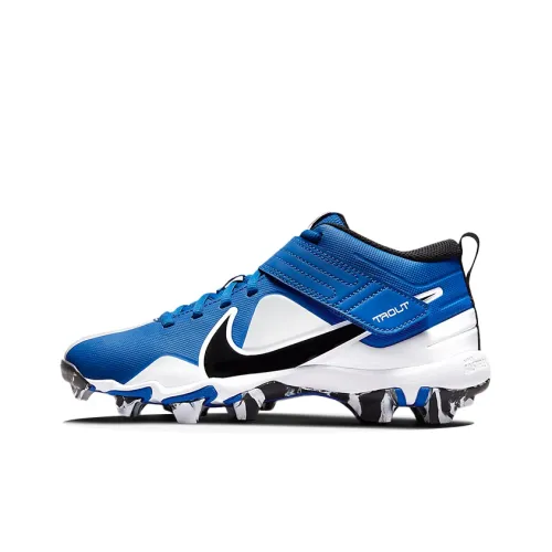 nike Shock Absorbers Slip-Resistant Abrasion-Resistant MID Топ Тренировочные Кроссовки Женские Синий Белый