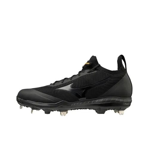 Mizuno MP Dominant KNIT Slip-resistant Abrasion-resistant Low-top Baseball Shoes Unisex Black Мицубо MP Dominant KNIT Противоскользящий Устойчивый к истиранию Низкий Топ Бейсбольные Кроссовки Унисекс Черный