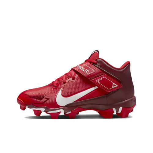 Nike Force Trout 8 Keystone Амортизаторы Slip-resistant и устойчивые к истиранию Низкий топ Бейсбольные кроссовки Красный