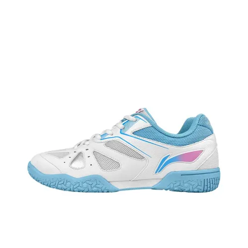 Подкладка Амортизация противоскользящий и устойчивый к истиранию функциональность Низкий Топ Обувь для настольного тенниса Унисекс Белый Синий