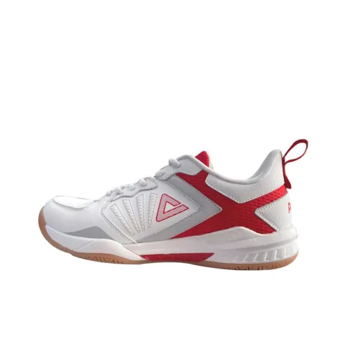 PEAK Slip-resistant Abrasion-resistant Breathable Low-Top Training Shoes Unisex White Red PEAK Противоскользящие Устойчивые к износу Дышащие Низкие Кроссовки для тренировок Унисекс Белый Красный