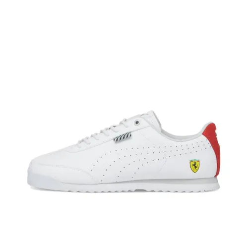 PUMA Scuderia Ferrari ROMA Via Перфорированный Motorsport Низкий Топ Тренировочные Кроссовки Мужские Белый Красный