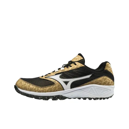 Mizuno Dominant AS противоскользящие устойчивые к истиранию низкие бейсбольные кроссовки топ золотисто-белый