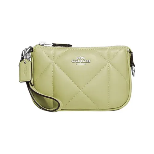 COACH Nolita Sheepskin Cow Leather Clutch Bag Mini Women's Light Lime