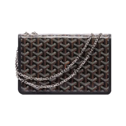 GOYARD Alexandre Iii Canvas Leather Crossbody Bag Women's Black