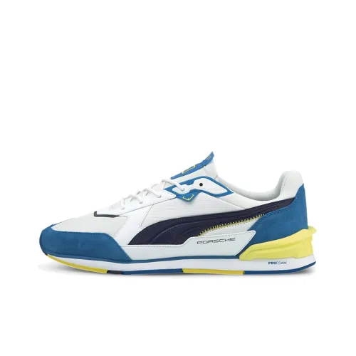 PUMA Porsche Legacy Low Racer Low Топ Кроссовки для тренировок Мужские Белый Синий Желтый