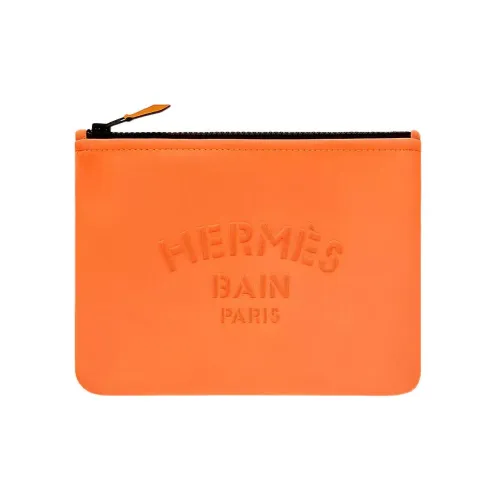 HERMES Neobain Полиамид Клатч Маленький Женский Оранжевый