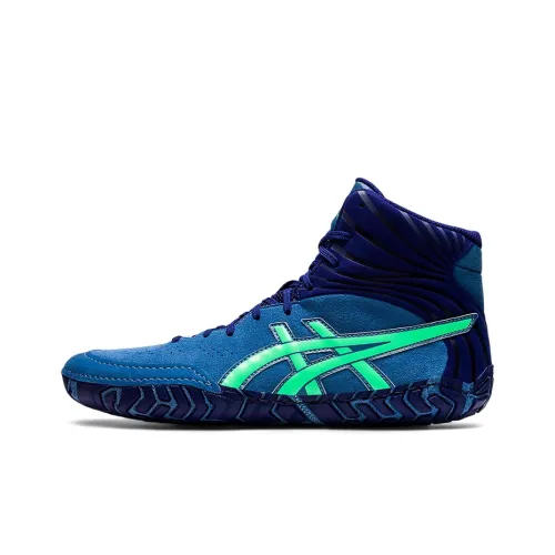 Asics Aggressor 5 High Топ Тренировочные Кроссовки Мужские Синие Зеленые