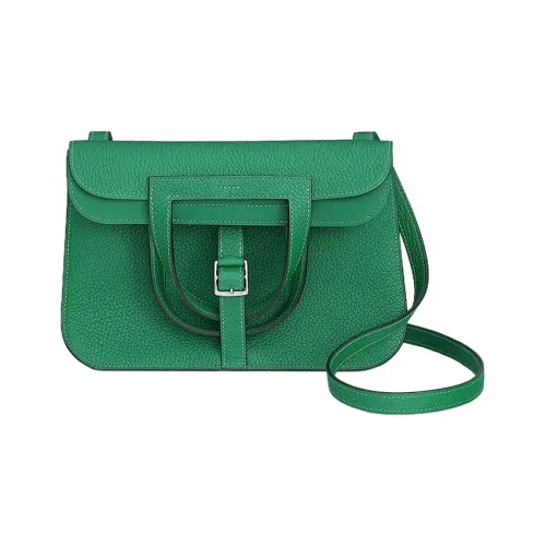 HERMES Halzan Clemence Bullock Кожа Сумка Сумка через плечо Сумка через плечо Женская 6W Menthe Мятно-зеленый