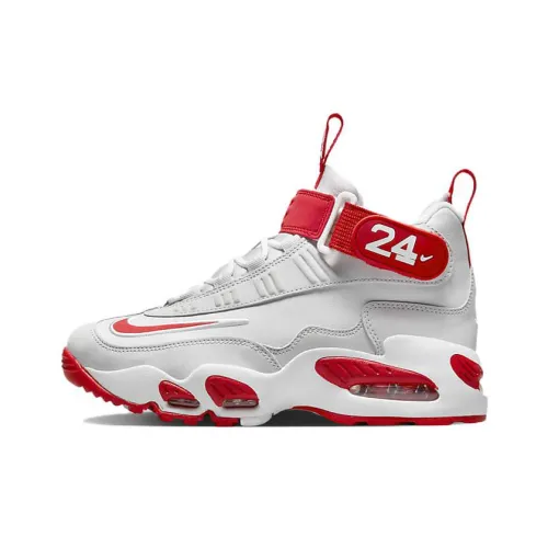 Nike Air Griffey Max 1 Амортизаторы Slip-resistant MID Топ Винтаж Бейсбольные бутсы GS Серый Красный