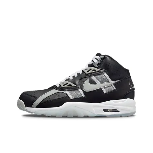 Nike Air Trainer SC High 'Raiders' Slip-Resistant Abrasion-Resistant High Top Training Shoes Men's Black Gray Найк Эйр Трейнер SC Хай 'Рейдерс' Противоскользящие Устойчивые к Износу Высокие Кроссовки для Тренировок Мужские Черный Серый