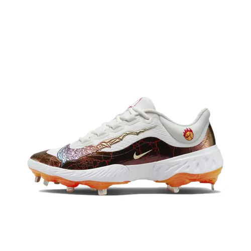 Nike Alpha Huarache Elite 4 Low противоскользящие устойчивые к истиранию низкий топ бейсбольные кроссовки мужской белый желтый