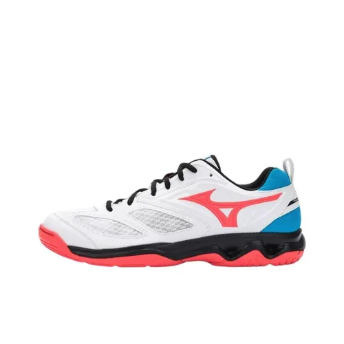 Mizuno Slip-resistant Abrasion-resistant Low-top Training Shoes Unisex White Red Blue Мицубо Противоскользящие Износостойкие Низкие Кроссовки для тренировок Унисекс Белый Красный Синий