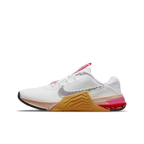 Nike Metcon 7 X Амортизация Slip-Resistant Покрытие Низкие Кроссовки для тренировок Женские Белые Розовые Коричневые