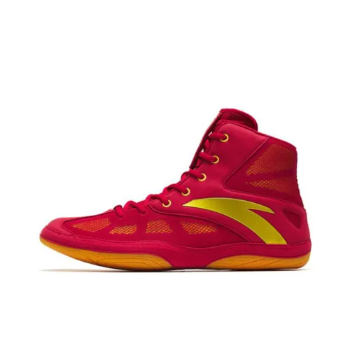 ANTA Амортизирующие шоки противоскользящие устойчивые к истиранию высокие топы для борьбы обувь красная желтая