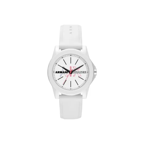 ARMANI EXCHANGEAE Women's Watch Кварцевый механизм Силиконовый ремешок Белый циферблат Эксклюзивный подарок Коробка