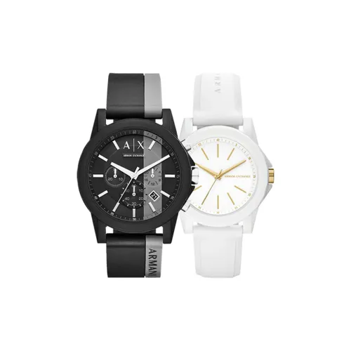 ARMANI EXCHANGE ARMANI Наручные часы Кварцевый механизм Силиконовый ремешок Черный циферблат Унисекс Нишевый подарок Коробка