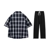 Set (Синий топ + Черные брюки) (Включает часы в подарочном комплекте)