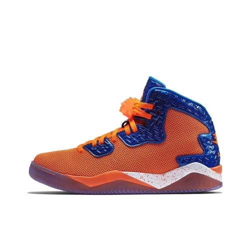 Джордан Spike Forty PE Устойчивый к истиранию Дышащий Высокий Топ Винтажные баскетбольные кроссовки Мужские Оранжевый синий