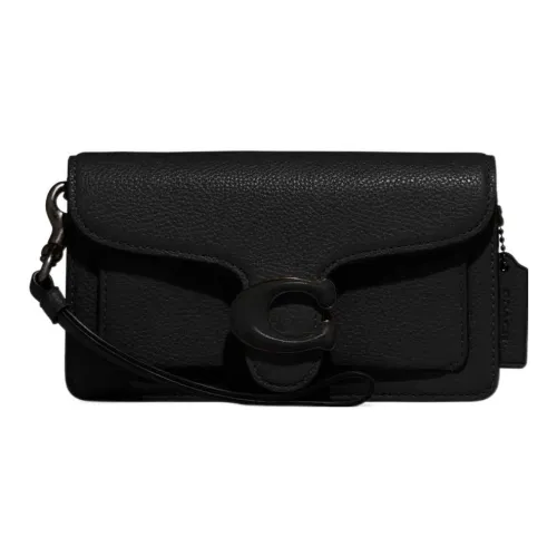 COACH Wristlet Галька текстура Коровья кожа GOD OF Вино Сумка Сумка Сумка через плечо Сумка через плечо Маленькая Женская Черная