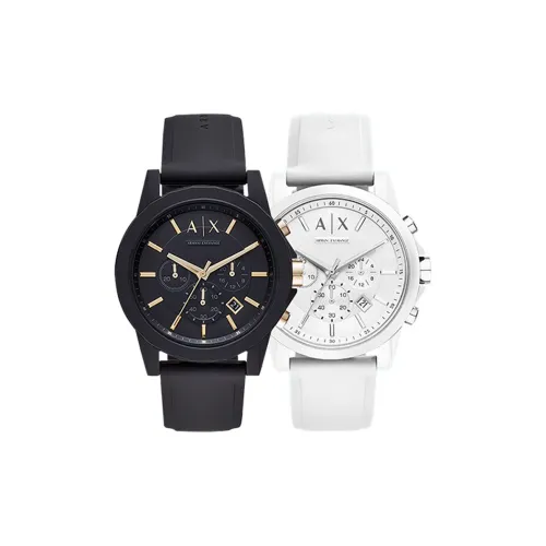 ARMANI EXCHANGE AE ARMANI Наручные часы Кварцевый механизм Силиконовый ремешок Белый циферблат Унисекс Коробка