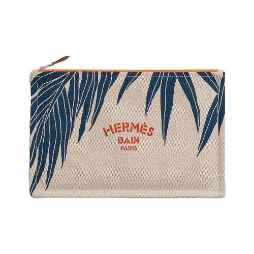 HERMES Хлопок Клатч Женский Морской Коралловый