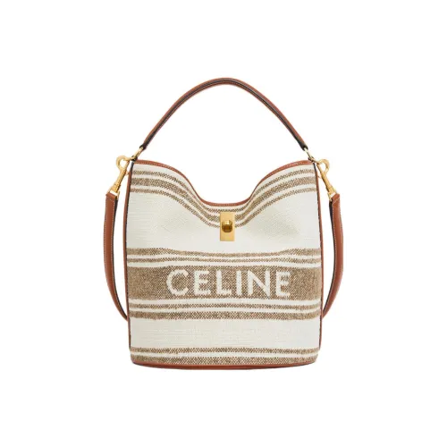 CELINE 16 Ткань с коровьей кожей сумка через плечо сумка обычная женская коричневый бежевый