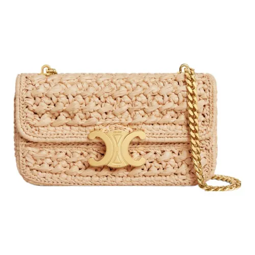 CELINE Claude Растительный материал Сумка через плечо Сумка на плечо Женская Естественный цвет