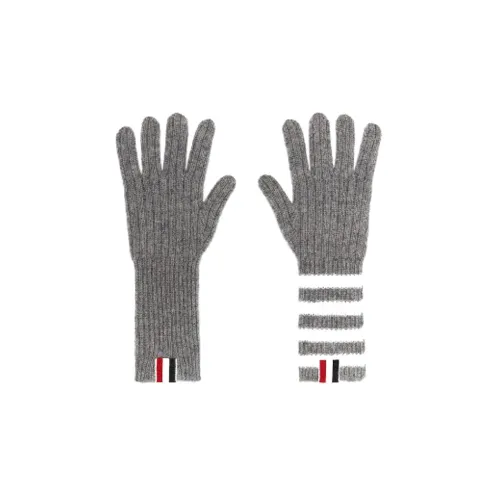 THOM BROWNE Вязаные перчатки из шерсти/кашемира, серые, мужские