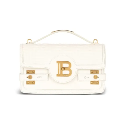 BALMAIN B Buzz Телячья кожа Сумка через плечо Сумка Обычный Women's White