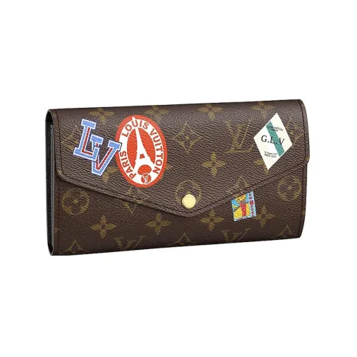 LOUIS VUITTON Sarah Холст и Кожа Кошелек Унисекс Коричневый
