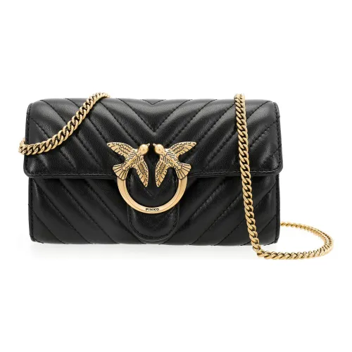 PINKO Телячья кожа Сумка через плечо Сумка на плечо Женская Черная