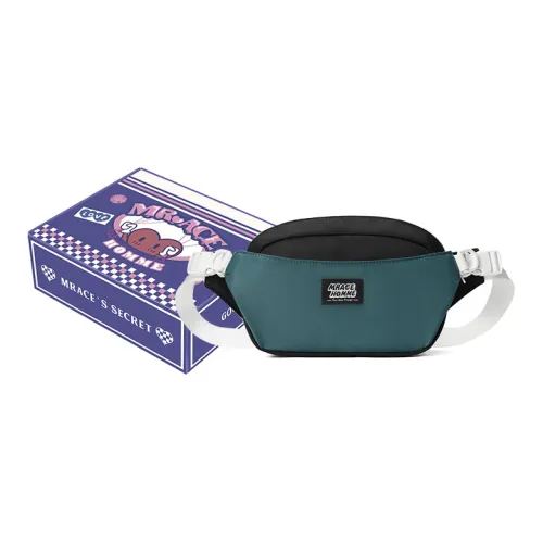 MR.ACE HOMME Полиэстер Сумка через плечо Бананка Унисекс Каштаново-коричневый Tai Bai Белый Винтажный синий