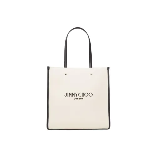 Jimmy Choo Canvas Bag Tote Bag Shopping Bag Shoulder Bag Handbag Women's Natural