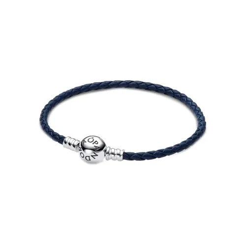 Pandora MOMENTS 925 стерлинговое серебро женские браслеты синий