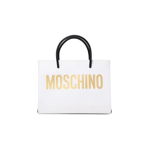 MOSCHINO Телячья кожа Тоут Сумка Сумка для покупок Сумка через плечо Сумка Маленькая Женская Белая