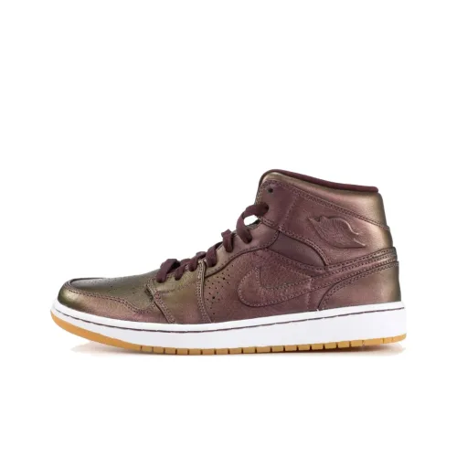 Jordan Air Jordan 1 MID Nouveau 'Deep Burgundy Gum' Амортизация High Top Винтажные баскетбольные кроссовки Мужской Умбра
