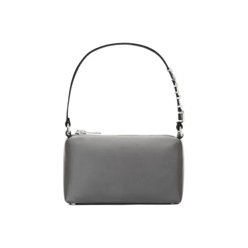 Alexander Wang Heiress Satin Crystal Detail One Shoulder Bag Medium Women's Smoke Pearl