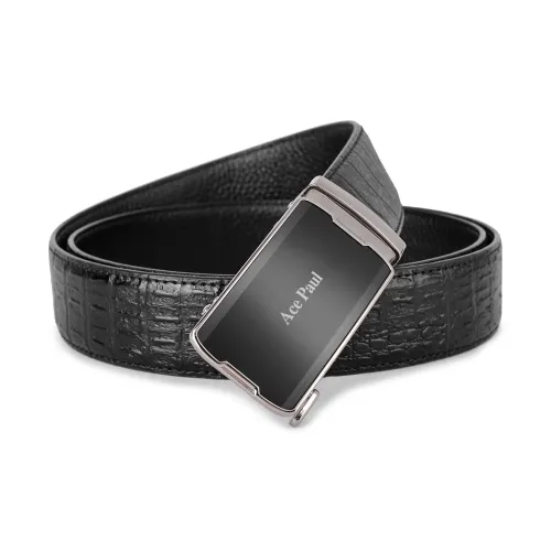 Ace Paul Готический Cool Trend Бизнес Matte Автоматическая застежка Глянцевый Кожаные ремни Мужской Ширина 3,5 см