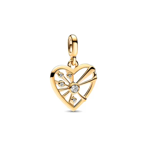 Pandora 14K Золото с покрытием Синтетический кубический цирконий Подвески Женские Золото