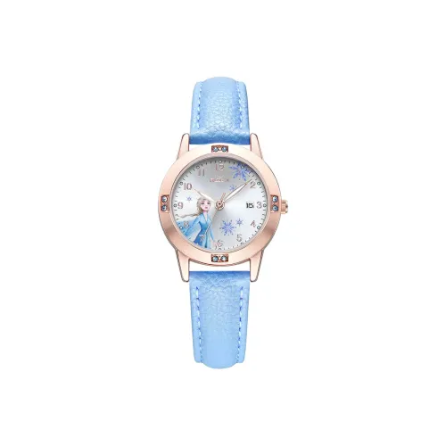 DISNEY FROZEN Series Кварцевый механизм Кожаный ремешок Часы Женские часы Серебристый циферблат SF 54200