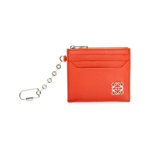 LOEWE Anagram Pebble Текстура Коровья кожа Картхолдер Женские Апельсин