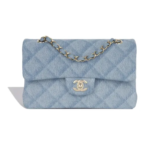 CHANEL Classic Flap CF Denim Crossbody Bag Shoulder Bag Small Women's Light Blue CHANEL Classic Flap CF Деним Сумка через плечо Сумка на плечо Маленькая Женская Светло-синяя