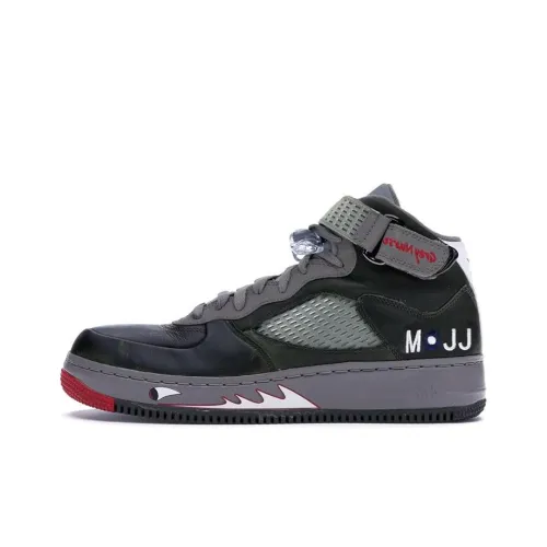 Jordan Air Джордан Fusion 5 Амортизация MID Топ Винтажные баскетбольные кроссовки Мужской Серый