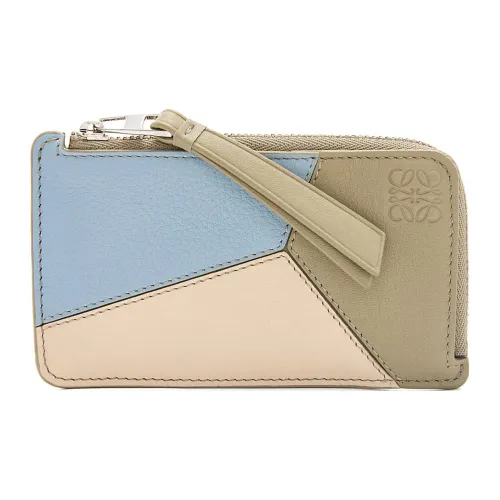 LOEWE Пазл Коровья кожа Монета Держатель для карт Женские Серый Синий Лавровый Зеленый