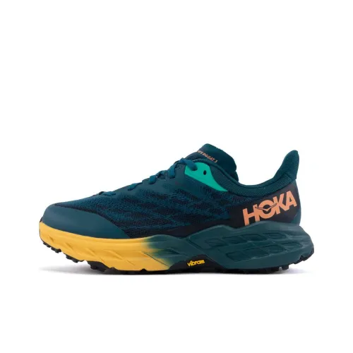 HOKA ONE ONE Speedgoat 5 Амортизаторы Slip-resistant устойчивые к истиранию Низкий топ Беговые кроссовки Женские Темно-зеленый