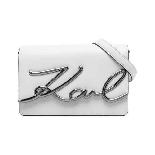 KARL LAGERFELD Телячья кожа Сумка через плечо Сумка на плечо Стандартная Женская Облачно-белая