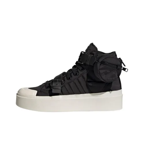 Adidas Originals Nizza Bonega Slip-resistant Abrasion-resistant High Top Skateboarding Shoes Women's Black White Adidas Originals Nizza Bonega Slip-resistant Abrasion-resistant Высокие Кроссовки для скейтбординга Женские Черный Белый