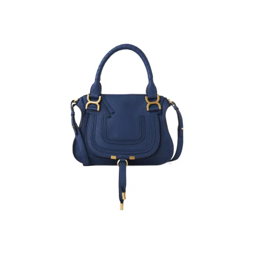 Chloe Marcie с текстурой Телячья кожа Сумка через плечо Сумка Маленькая Женская Темно-синий